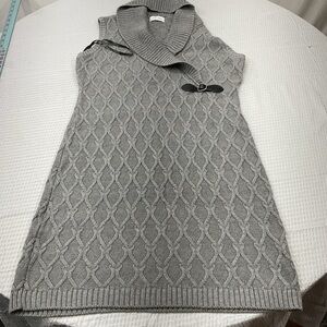 Calvin Klein Gray Cable Knit Sweater Dress